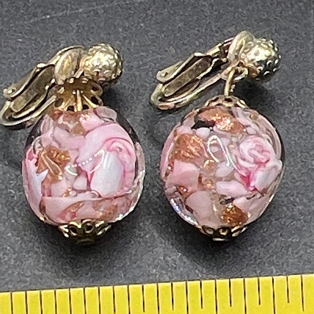 Vintage 1950’s Hong Kong Cluster Bead Earrings